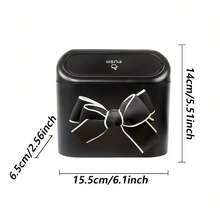 1pc Cute Bow-Knot Car Trash Can, Adorned With 3D Bow Decor, Filled With Girly Charm, Breaks The Monotony Of Traditional Car Trash Cans, Ideal For Vehicle Organization And Keeping Your Car Clean And Tidy - Bow-decorated Trash Can - View 2