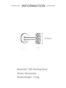 EleRunis 1PC 925 Sterling Silver Star Moon Water Drop Evil Eye Flat Back Cartilage Helix Threaded Piercing Hoop Earring Fine Jewelry For Daily Wear Wedding Party Engagement Anniversary Valentine's Day - Silver - View 21