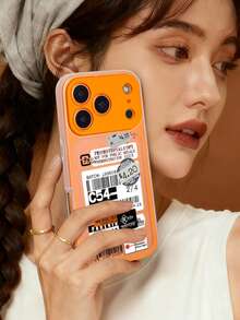 1 chiếc ốp lưng C54 Label Mosaic Orange Edge 2 trong 1, biến đổi tức thì thành ốp lưng điện thoại 17 inch, vỏ ngoài TPU mờ bán trong suốt hai màu + vỏ trong PC viền cam, dày 2mm, chống rơi vỡ, tương thích với iPhone 17/17 Pro/17 Pro Max/ Air/13/14/15/16/15 Pro/16 Pro Max/14 Pro Max - Nhiều màu - Xem 3