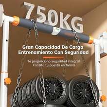 Barra de Dominadas, Barras para Ejercicio, Soporte Horizontal y Vertical, Resistente hasta 750 kg, 5 Alturas Ajustables, Ideal para el Espacio Entre el Marco de la Puerta y la Pared - / - Ver 5