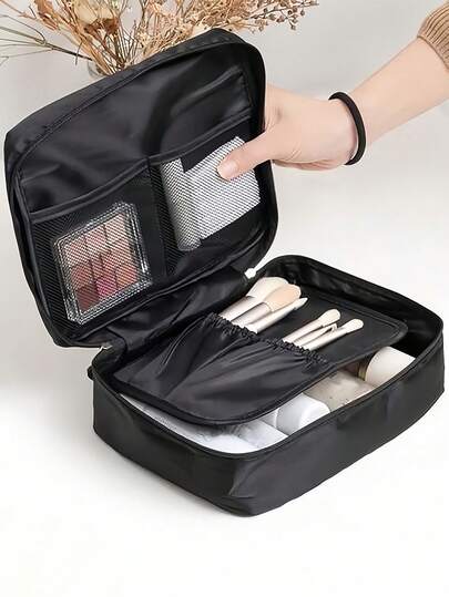 Large Capacity Cosmetic Bag, Portable Toiletry Bag, Multi-Functional Makeup Bag, Travel Storage Bag, Toiletry Bag, Handbag, Clutch, Women's Cosmetic Bag, Men's Toiletry Bag, Suitable For Daily, Camping, Home Decor, Business Travel, Back To School, Travel, Camping, Vacation , Makeup Room Decor