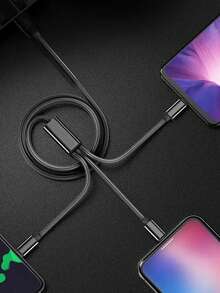 Cable de carga USB trenzado de nailon 3 en 1, cable de carga rápida universal USB a Lightning/Tipo-C/Micro USB, compatible con iPhone 14/13/12/11/Pro/Pro Max/XS Max/XS/XR/X y series, cable de carga de alta eficiencia certificado MFi - Multicolor - Ver 8