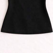 Baby Look Feminina Camiseta Básica Lisa T-shirt Confortável 100% Algodão Premium - Preto - Visão 5