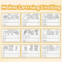 Kids Alphabet Letter‑Tracing Practice Notebook – Extra‑Large Uppercase & Lowercase Writing Pages With Cute Picture Cues, Dotted Trace + Copy Lines, One Letter Per Page Micro‑Task To Keep Focus, Build Letter Recognition & Fine‑Motor Skills, Preschool & Kindergarten Handwriting Activity Pad