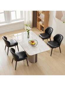 Dining Chairs - Black-leather - View 4