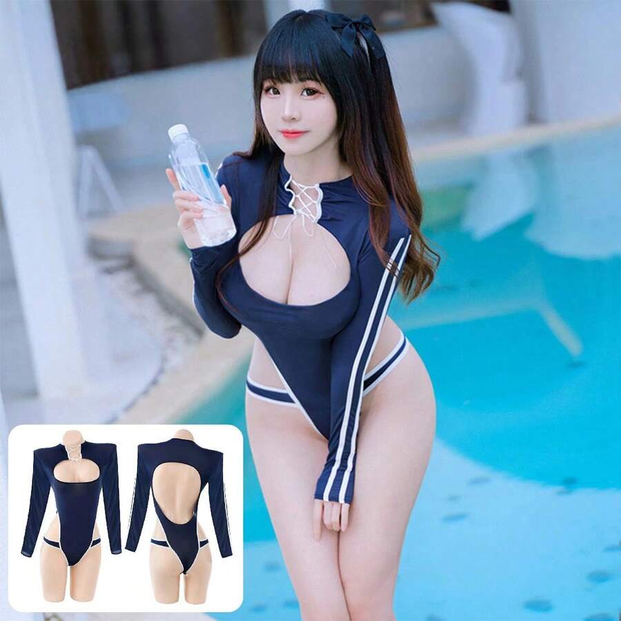 Women Sexy Bodysuits - 藏蓝色 - 查看 1