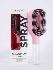 WANMEI 2-In-1 Spray Hair Brush, Transparent White, Mist Spray Brush, Built-In Water Tank, Soft & Flexible Bristles, Dry & Wet Styling Spray Brush, Suitable For Curly, Straight & Wavy Hair, Moisturizing Hair Brush, Curling Brush, Detangling Brush, Women Hair Brush, Hairstyling, Travel, Hair Care Products, Hair Tools, Hair Accessories, Hairstylist, Hair Salon, Hair Styling Equipment - 粉色 - 查看 12