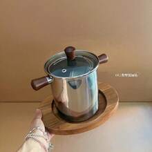 ステンレス鋼 304 フライヤー家庭用天ぷら小型フライヤー省油揚げ串深型ポット多機能フライヤー - 大型 2.0L 304 ウォールナットウッド ディープフライヤー [網と蓋付き] - チェックする 3