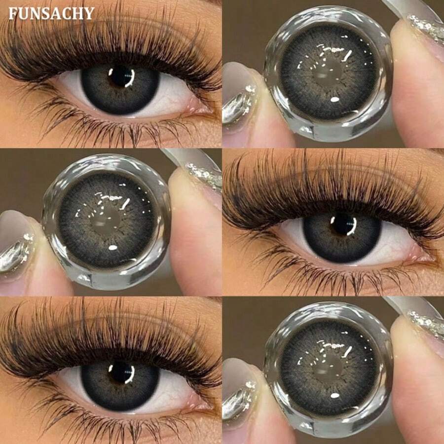 Kính áp tròng mềm màu xanh dương FUNSACHY Series, dùng một lần mỗi năm.