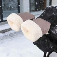 1 par de guantes cálidos para cochecito de bebé, guantes gruesos de forro polar a prueba de viento para exteriores en invierno, manoplas impermeables para el manillar del cochecito - Como se muestra en la imagen - Ver 7
