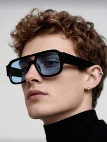 Fashionable Casual Double-Bridge Fashion Glasses For Men, Stylish UV Protection Personalized European And American Influencer Fashion Glasses - Multicolor - View 1