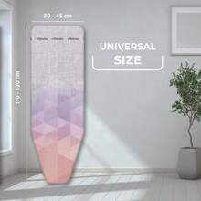 Vileda Diamond - Funda para tabla de planchar revestimiento de titanio resistente al calor tamaño universal para superficies de planchado de 30 a 45 cm de largo 110-130 cm de ancho apto para - Rosa - Ver 6