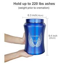 大容量骨灰盒，适用于成年男性、女性、宠物，最大容量220磅，装饰性葬礼骨灰容器，可盛放人类、女性、男性、狗、猫的遗骸。 - 彩色 - 查看 4