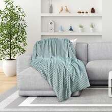 PALASSI de Rayas Suave y Caliente para Cama Sofa en Forro Polar, Distintos Colores y Tamaños Disponibles. (, )(Matrimonial Aqua) - Multicolor - Ver 6