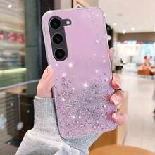闪亮手机壳，兼容三星 Galaxy A17、A07、A14、A15、A16 5G、A26、A36、A56、A55、A35、A25、A05S，硅胶软壳全包，也适用于 S25、S24、S23、S22、S21、S20、S25 FE、S24 Plus、S22 Ultra，男女皆宜，国际版，非国内版。 - 紫色 - 查看 4
