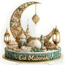 2D Decoração Acrílica Plana Encantadora do Ramadã 2025 - Perfeita para Casa, Escritório e Vitrine | Ideal para Festas e Decoração de Mesa | Presente Único para Celebração de Feriado - Multicolorido - Visão 4