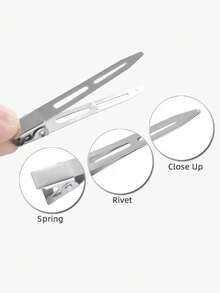100pcs 5.5cm Fluffy Hair Clips, Designed For Salons, Excellent Quality. As A Refined DIY Hairstyling Tool, Easily Create Voluminous Roots And Enhanced Hair Dimension, Showcasing Elegance And Professionalism, The Perfect Choice For Pursuing Excellent Hairstyle Results. - Silver - View 7