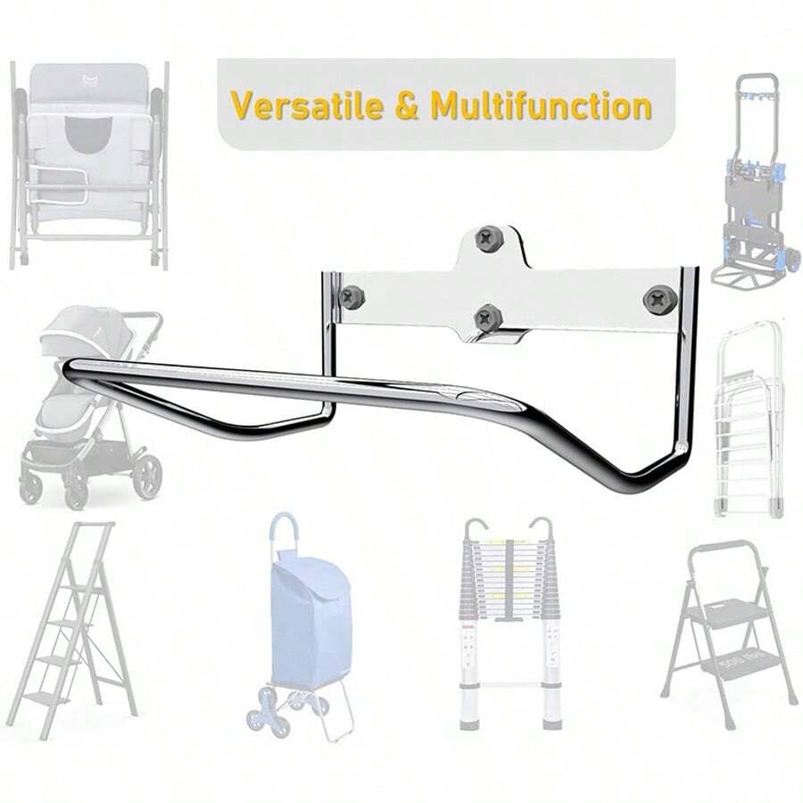 Ladder Hanger Wall-Mounted Garage Wall Ladder Bracket Multifunctional Ladder For Garage Gardens Wall Mount Garden Hose Holder - Silver - View 1