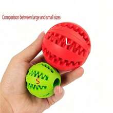 1pc Durable Rubber Dog Chew Ball, Wear-Resistant, Can Clean Dog's Teeth. It Is A Dog Chew Toy That Can Hold Treats, The Combination Of Two Toys Can Bring Different Joyful Experiences To Dogs. - Multicolor - View 3