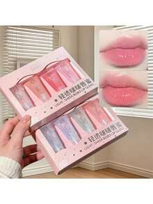 唇油和唇彩套装 - 轻盈不粘腻，滋润干燥双唇，新年和情人节完美礼品套装 - 多色 - 查看 3
