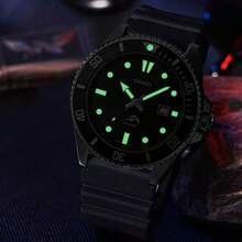 Casio 卡西欧 MDV-106-1A 男士潜水表，44毫米黑色表盘，200米防水，不锈钢表圈，树脂表带石英腕表 - 均碼 - 查看 5
