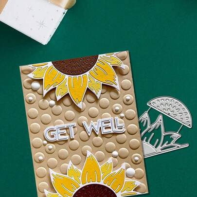 1 个向日葵剪贴簿模具 - 非常适合纸艺、卡片制作、剪贴簿和 DIY 相册装饰，该模具采用耐用的金属结构！