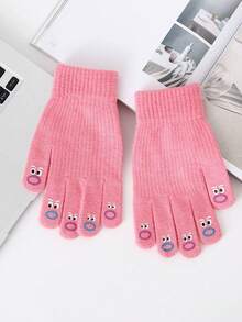 1 Pair Thick Fleece Fingerless Gloves For Women, Knitted Polyester Material, Casual Neutral Texture, Suitable For Commuting, Sports, Cycling, Running, Student Performances, Birthdays, Anniversaries, Christmas And Other Occasions, An Ideal Gift For Friends. +Winter Gear+ Glove Bear+ Christmas