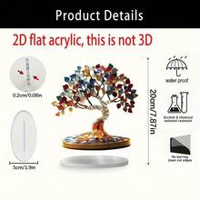2D Flat Acrylic Bohemian Style Tree Of Life Desktop Decor, Suitable For Home And Office Display, Multifunctional Butterfly Theme Ornament - Multicolor - View 4