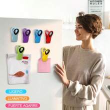 SUIOO 18 Piezas Clips para Bolsas de Alimentos con Imán - Pinzas Herméticas Grandes Mejoradas para Bocadillos Café y Patatas Fritas - Multicolor Resistente para Cocina Viajes y Oficina - Multicolor - Ver 3