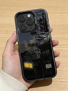 1pc Fashionable City Night Scenery Printed Anti-Drop Phone Protective Case Compatible With Iphone 7P, XR, 11, 12, 13, 14, 15, 16 Pro Max, 17 Pro Max, 17 Pro, Air 17, S22, S23, S24, S25 Ultra, A13, A14, A15, A16, A53, A54, A55 And More - Multicolor - View 4