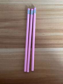 1 Set Light Pink Wedding HB Pencils, Valentine's Day Exclusive HB Graphite Pencils With Eraser - Suitable For School, Art, Office, Drawing, Sketching, Learning - Pink Wooden Pencils Back To School - Multicolor - View 13