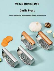 1pc Stainless Steel Garlic Press, Manual Garlic Mincer, Kitchen Tool, Rust-Proof Professional Garlic Crusher, Easy To Squeeze And Clean, Fruit & Vegetable Processing Tool, Kitchen Essentials, Creative Kitchen Gadget, Suitable For Hotels And Restaurants, Mother's Day, Christmas, Back To School, Kitchen Utensil, Kitchen Accessory - Silver - View 11