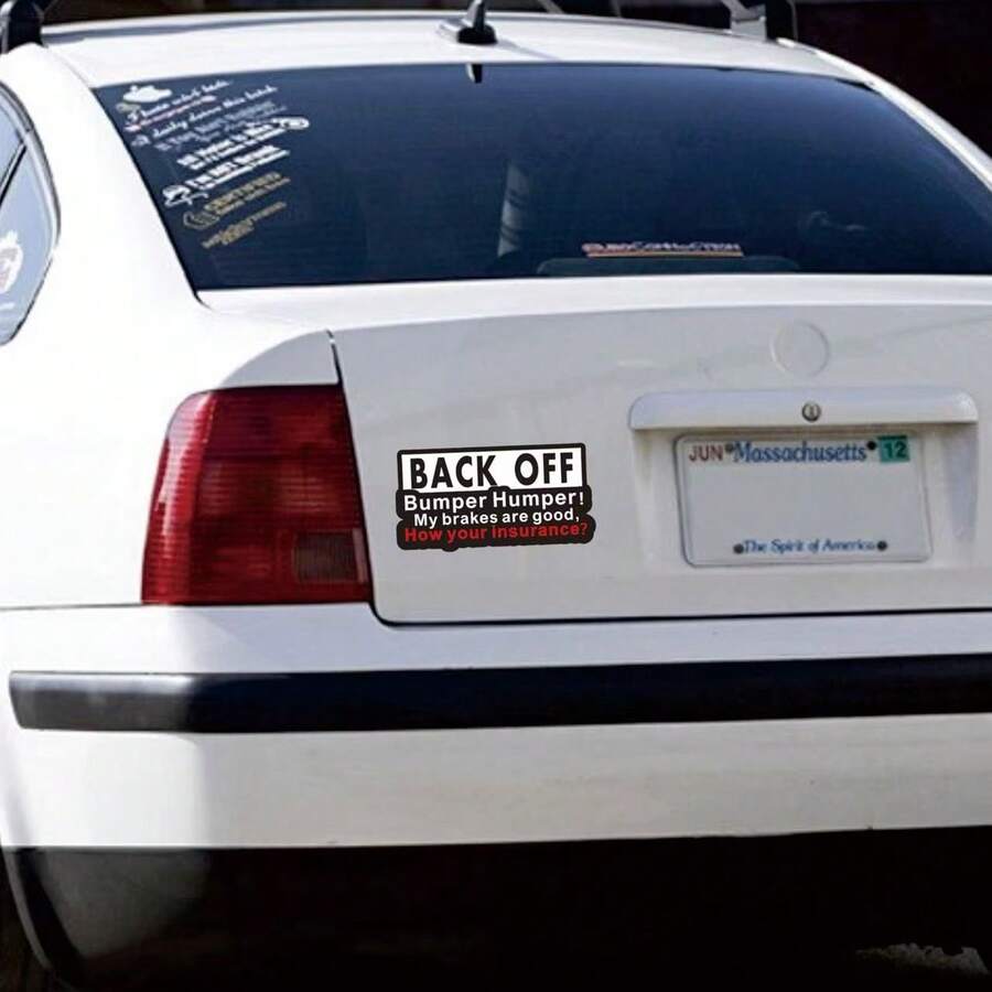 Car Sticker "Keep Distance" Personalized Creative Decal Sticker, Suitable For Car Rear Bumper, Rear Window, Motorcycle, Waterproof Vinyl Material, No Residue - A - View 1