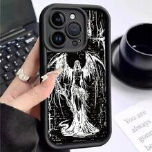 Protective Case, Spiritual Demon Design, Flexible, Drop-Resistant, Camera Protection Case For Apple  13 14 15 11 12 16 17 Pro Max 17 Air 14 15 16 Plus XR, Galaxy A03 A04E A05S A10S A11 A12 A13 4G A14 A15 A20 A23 A32 A34 A35 A50S A30S A51 4G A52S 5G A54 A55 A71 4G A72 S20 S21 S23 FE S22 S23 Ultra S24 Plus M34 A07 A17 S25 EDGE, Redmi A2 A1 A3 8 9A 10C 12 5G 12C 11A 13 13C 14C, POCO C55 C65 X3 X4 X6 X7 PRO 5G M3 F3 F5 F6 F6 F7 PRO F7 Ultra Note 8 8 Pro 9 9s 9 Pro 10s 11s 4G 11 Pro 12 5G 12S 4G 12 Pro 5G 13 4G 13 Pro 4G 14 Pro 5g 14 5G 14 Pro 4g 5g K80PRO A5 11 12 Lite 14 15T Pro 15T 15 4G 15 Pro Plus MOTO E13 G04 4G G24 4G E14 G14 G22 G30 G10 G20 G34 G53 G54 G84 Edge 60 PRO 5G Infinix 50s VIVO 5G REALME C71 UV Custom Printing Minimalist Anti-Scratch Case Perfect Fit P16036 - 白色 - 查看 4