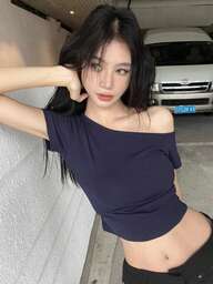 Chic Asymmetric Neck Short Sleeve Fitted Cropped T-Shirt Blouse