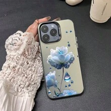 Blueandwhiteroses phone case suitable For  S21 S22 S23 S24 S25 Ultra Plus  S23 S24 FE  A03CORE A03S A04E A04 A05 A05S A06 A12 A13 4G 5G A13 A15 A16 A24 A25 A32 A35 S20FE S20PLUS S20ULTRA S20 S21FE A34 printed colored silver phone case luxury matte hemming anti-drop IMD color personalized laser backplane protection cover - Blueandwhiteroses2_SKU rebanadas en concha plateada - Ver 2