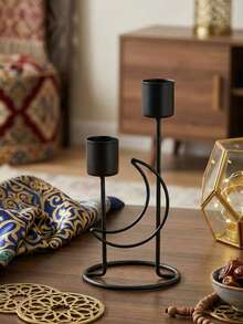 1个排灯节烛台摆件，适用于婚礼、周年纪念、排灯节装饰、家居装饰、烛光晚餐、排灯节礼物、星星、月亮、灯笼装饰、排灯节、开斋节、节日 - 彩色 - 查看 15