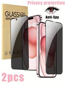 2pcs Privacy Screen Protector With Black Silkscreen Printed Borders, Compatible With IPhone 15/15 Plus/15 Pro/15 Pro Max, 14/14 Plus/14 Pro/14 Pro Max, 13 Mini/13/13 Pro/13 Pro Max, 12 Mini, As Well As 16/16 Pro/16 Plus/16 Pro Max, 17/17 Air/17 Pro/17 Pro Max. Scratch-Resistant, Fingerprint-Proof, Anti-Drop, Effectively Protects Privacy, Perfectly Fits Your Phone Case. - Black - View 28