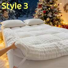 Extra Thick Japanese Fluffy Futon Mattress, Soft Quilted Sleeping Pad, Foldable Roll Up Floor Tatami Mattress, For Home Dormitory Non Slip And Breathable, Home Sleeping Pad, Travel Sleeping Pad, Rollup Mattress, Minimalist Bedding - Random - 查看 4