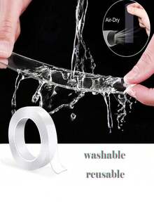 1 Cuộn băng keo nano hai mặt, đa năng, chống thấm nước, chịu nhiệt độ cao, trong suốt, không để lại cặn, băng keo acrylic hai mặt độ bám dính cao, có đặc tính kết dính mạnh, băng keo nano chắc chắn hơn keo dán, băng keo acrylic hai mặt có thể giặt và tái sử dụng nhiều lần. - Trong sáng - Xem 5