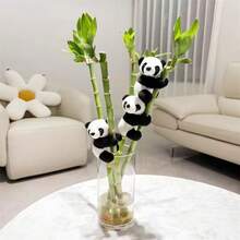 4/2pcs Cute 10cm Panda Clips Decor, Plush Panda Finger Clips Curtain Holders, Note Clips, Photo Holders, Suitable For Home Decor, Flower Pots, Potted Plants Crafts