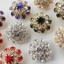 2 Pieces Luxury Rhinestone Cufflinks Decorative Button Covers For Men's And Women's Shirts Perfect For Everyday Wear, Holiday Celebrations, And Business Gatherings No Sewing Required-Wear In Three Seconds Multiple Colors Available Valentine's Day Gift - Rhinestones - View 4