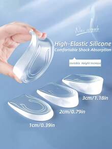1 Pair Transparent Silicone Anti-Slip Shock-Absorbing Soft & Elastic Heel Inserts, Multi-Height, Invisible Shoe Insoles, Heel Height Increase Pads Suitable For Various Shoes Insulation, Galentines, Puppy, Carnival, Shoe, Spring Summer Picks, Brides Maid Gifts, Room, Bedroom Decor, Bedroom Decor, Beach, Travel, For Men, For Women, Vacation, Women's Day, Travel Essentials, Wedding Favors, Y2k, Bedroom, Car Accessories Women, Kitchen Decor, Cute Stuff - Transparent - View 1