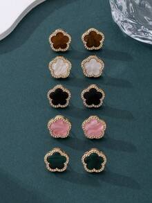 1 Pair Of Luxurious Rhinestone Clover Earrings, Classic And Elegant Multifunctional Fashionable Women's Earrings, Jewelry Accessories - Multicolor - View 6