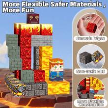 200块磁性积木 - 儿童磁性玩具，磁性立方体积木，堆叠磁铁，STEM学习玩具，3岁以上男孩女孩生日礼物 - 彩色 - 查看 2