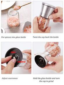 1pc Stainless Steel Sea Salt And Pepper Grinder,Adjustable Manual Salt Grinder With Roughness,Fits In Home,Kitchen,Barbecue - Multicolor - View 3