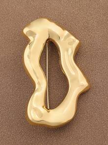 1pc Fashionable Silver & Gold Alloy Lip Shape Brooch Pin, Lips Open Mouth Brooch Pin Suitable For Women's Daily Wear - Gold and Silver - View 2