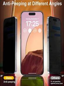 7片裝隱私螢幕保護貼，相容 iPhone 17/16/16e/15/14/13/13 Pro/12/11/17 Pro Max/17 Air/16 Pro Max/15 Pro Max/14 Pro/Plus/Mini/X/XR/XS Max/7/8/SE2/SE3，9H+ 鋼化玻璃膜，相容動態島，防刮、全螢幕覆蓋、隱私防窺 - 7件 - 查看 3