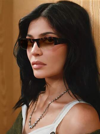 1 Pair Rectangular Half-Frame Fashion Glasses, Thick Frame Retro Versatile Casual Women's Glasses, Suitable For Daily Wear, Street Photography, Vacation Travel, Autumn/Winter Matching