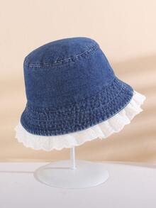 1 chiếc mũ xô ren xếp tầng cho bé gái (2-5 tuổi) | Mũ chống nắng dễ thương, thích hợp cho bé mặc hàng ngày ngoài trời, đi biển vào mùa hè. - 1PC - Xem 8